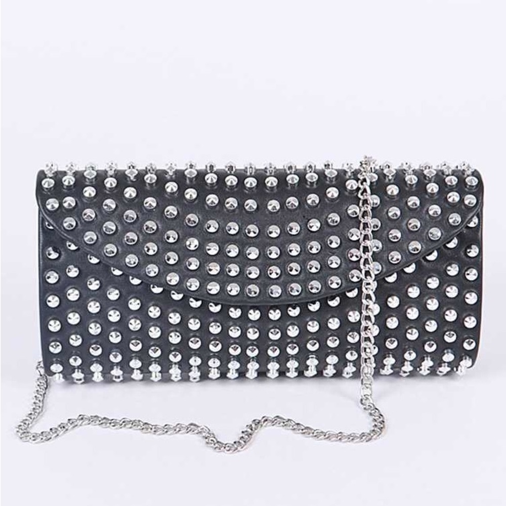 Vegan Leather Studded Crossbody Bag - Picture 3 of 7